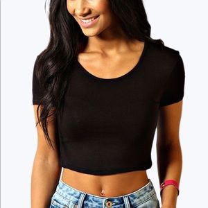 Boohoo Black Crop Top
